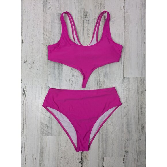 Pink High Waisted Bikini Set - Picture 2 of 6